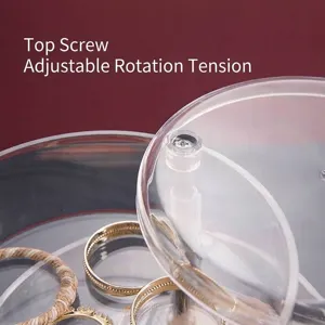 Transparenter drehbarer Schmuck-Organizer mit verstellbarer oberer Schraubmechanik