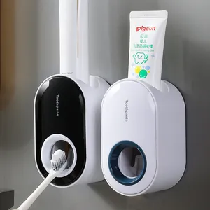 Automatic wall-mounted toothpaste dispenser for bathroom with punch-free design