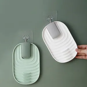 Minimalist wall-mounted kitchen utensil and pot lid holder set with adhesive hooks