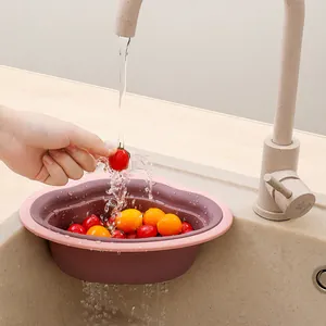 Multifunktionaler wolkenförmiger rosa Küchenspülen-Abtropfkorb zum Waschen von Obst und Gemüse