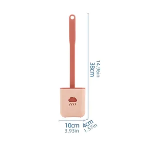 Brosse de toilette en silicone avec support et design nuage, outil de salle de bain 38cm