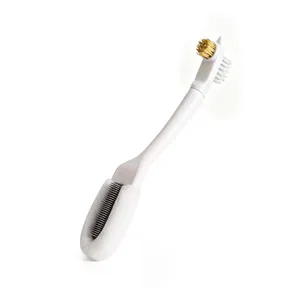 Professional multi-functional 3-head shoe cleaning brush with long handle for deep cleaning