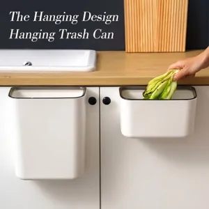 Wandgemonteerde Keuken Vuilnisbak Hangende Afvalbak Voor Kastdeur Huis Badkamer Afvalopslag PP Plastic Vuilnisemmer