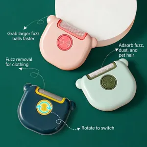 Levapelucchi Portatile 3 in 1 a Forma di Orso Cartone Animato Rullo Elettrostatico per Peli Animali Pulizia Manuale Vestiti