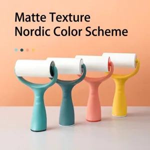 Set of four standable lint rollers in Nordic colors for effective pet hair removal