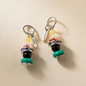 Ciondolo a Torre dei Desideri in Argento Sterling 925 Con Perla Artificiale Strass Colorati per Fai da Te Bracciale Collana Accessorio