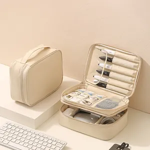 Sac Organisateur Électronique en Tissu Oxford Étui de Rangement pour Câbles de Voyage Double Couche Pochette pour Accessoires Numériques pour Batterie Externe et Souris