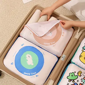 Set komprimierbarer Packwürfel aus Oxford-Gewebe mit süßen Cartoon-Motiven für die Reise