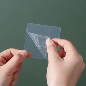 Universelles Transparentes PVC Klebepatch Für Zahnbürstenbecherhalter Ohne Bohren Quadratische Montageplatte Badezimmer Wandaufbewahrung Zubehör