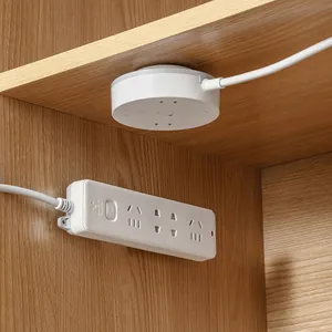 Soporte de pared blanco para regleta, sin perforaciones, para gestión de cables