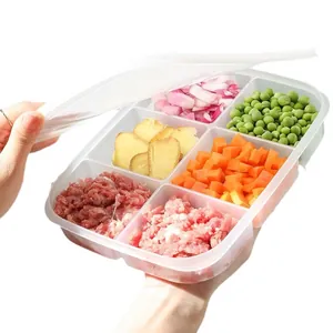 6-compartment food storage container for meal prep, kitchen organizers and meat freezing