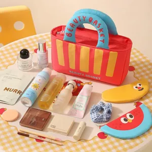 Juego de Bolsas de Maquillaje de Tela Oxford Cesta de Verduras Lindo Forma de Fruta Organizador de Viaje Mujer