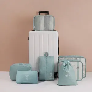 Set di Borse da Viaggio Impermeabili Organizer per Bagagli per Vestiti Scarpe Biancheria Intima Cubi da Imballaggio Multifunzionali