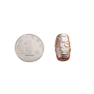 Antique 999 fine silver 10mm Dzi barrel bead spacer for vintage DIY bracelet jewelry