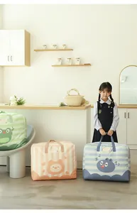 Large capacity striped cartoon animal quilt storage bags for kindergarten and students