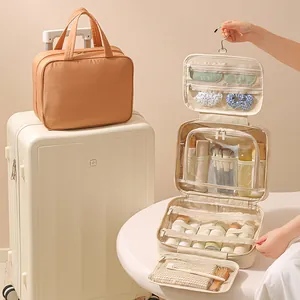 Beauty case da appendere in tessuto Oxford per viaggi e organizzazione cosmetica portatile