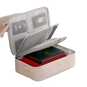 Large capacity multilayer portable document organizer bag for travel passports and certificates