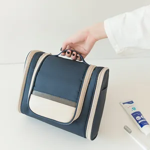 Gran Capacidad Bolsa de Maquillaje de Viaje Colgante Poliéster Grueso Organizador de Aseo Portátil Estuche de Cosméticos Impermeable
