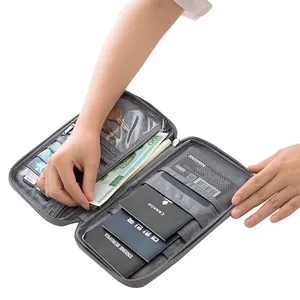 Multi-functional travel passport wallet organizer with large capacity Oxford cloth