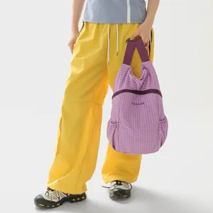 Ultra-light foldable purple outdoor backpack with water-resistant fabric and large capacity