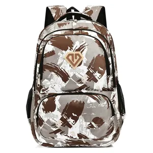 Durable large capacity camouflage oxford backpack for business travel and daily commute