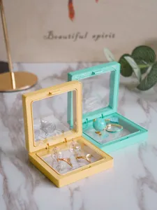 Detailed view of macaron PE film jewelry box showing its high capacity and durability