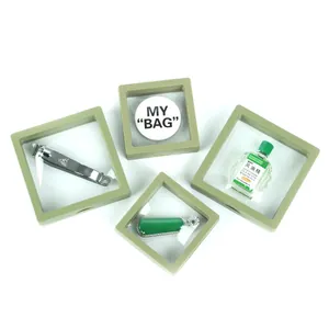 Macaron green PE film suspension display box for jewelry, nails and small accessories.