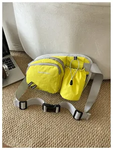 Nylon Crossbody Chest Waist Bag For Women Travel Outdoor Sports Phone Pack With Water Bottle Pocket Casual College School Small Messenger Satchel Pocket