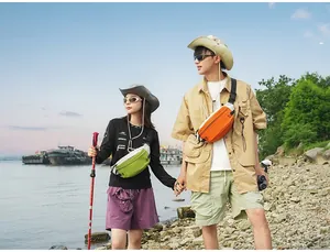 Wasserdichte Outdoor-Brusttaschen für Paare in Grün und Orange für Wandern und Reisen