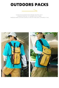 Mochila de senderismo amarilla ligera para acampada y outdoor.