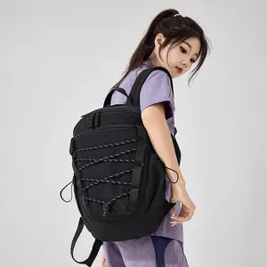 Professional large capacity outdoor hiking backpack with stylish crisscross bungee cord design