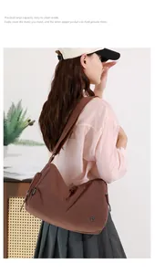 Casual crossbody travel bag for fitness and gym with large capacity shown on model