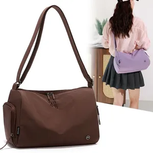 Large capacity waterproof nylon sports gym bag with shoe compartment for travel yoga