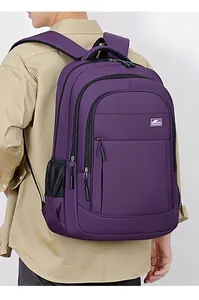 Großer lila Business-Rucksack für Herren, ideal für Reisen und Schule.