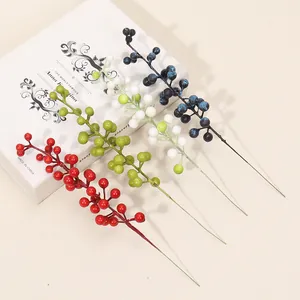Branche de Baies Artificielles en Mousse Réalistes Baies Simulées pour Couronne de Noël DIY Mariage Fête Maison Décoration de Vase Accessoires Photo