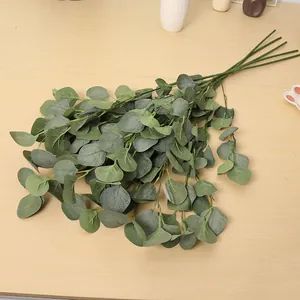 Nordischer Stil Künstlicher Eukalyptus Apfelblatt Zweig Stoff Kunstgrün Stiel Für Home Vase Dekoration Hochzeit Party Dekor