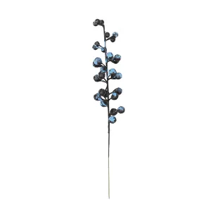 Tige de baies artificielles en mousse bleue et noire pour couronne de Noël faite main