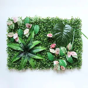 Kunstmatige Plantenmuur Paneel Faux Groenhaag Plastic Buxus Privacy Hek Voor Binnen Buiten Tuin Bruiloft Achtergrond Decor
