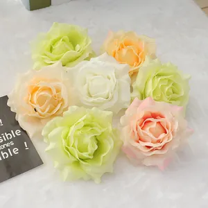 Artificial Silk Fabric Rose Flower Heads Realistic Faux Rose Heads Bulk Flowers For Wedding Wall Floral Ball Arrangement DIY Crafts Backdrop Home Party Decoration