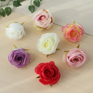 Teste di rose di seta di alta qualità in vari colori per decorazioni nuziali e artigianato fai da te
