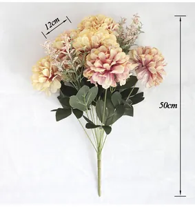 Τεχνητή ανθοδέσμη χρυσάνθεμου με ύψος 50cm και διάμετρο κεφαλής λουλουδιού 12cm