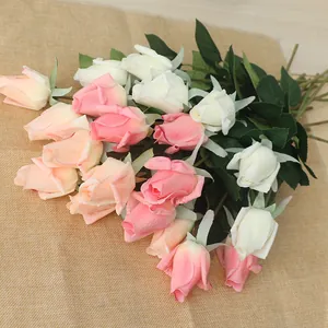 Hoge Simulatie Kunstmatige Rozenbloemknop Enkele Vochtinbrengende Zijden Roos Huis Decoratieve Bloemen Ornament