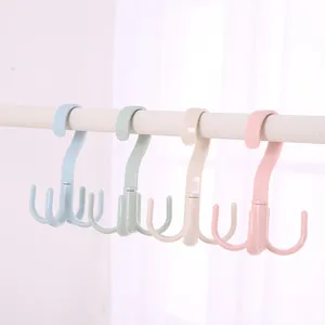 Multi Functional 360 Degree Rotating Multi Claw Closet Organizer Hook For Bags Scarves Ties Polystyrene Storage Hanger