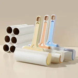 ABS Household Sticky Lint Roller Hair Remover With Dust Cover For Clothing Furniture Sofa Pet Hair Cleaning Tool With Refills