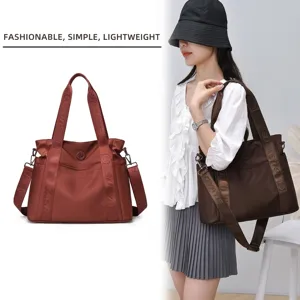 Borsa tote capiente e leggera in nylon per viaggi e uso quotidiano con tracolla regolabile