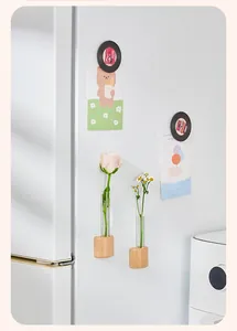 Detail van magnetische massief houten reageerbuisvazen voor hydrocultuur decoratie