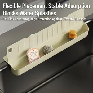 Multifunctional cream kitchen sink splash guard and storage rack
