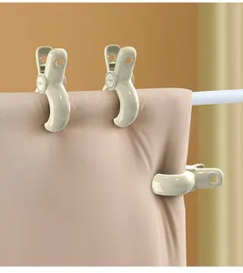 Durable windproof quilt clips for securing blankets and bed sheets, cream white color
