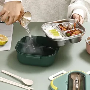 Portapranzo isolato in acciaio inox 304 con scomparti multipli per i pasti