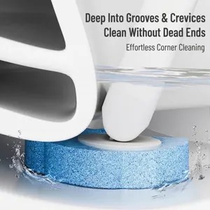 High-efficiency disposable toilet brush head cleaning narrow crevices with water splash
